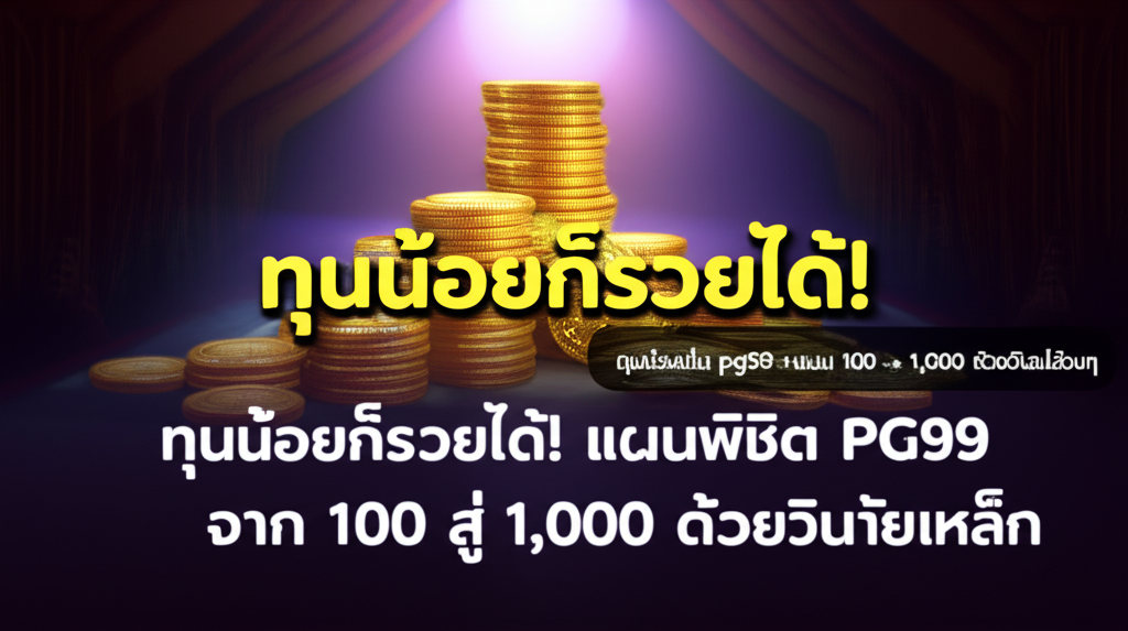 ทุนน้อยก็รวยได้! แผนพิชิต PG99 จาก 100 สู่ 1,000 ด้วยวินัยเหล็ก