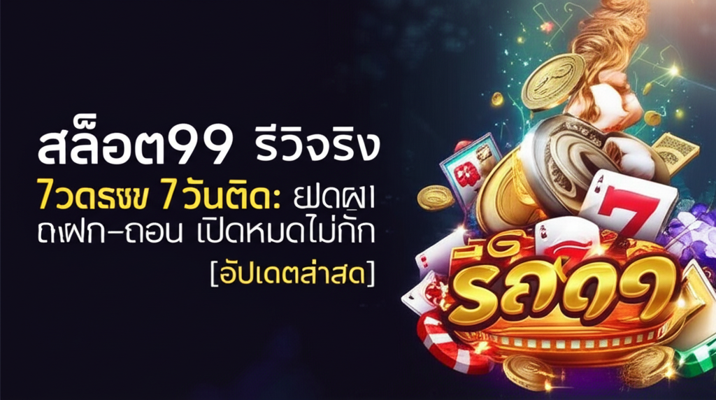 สล็อต99 รีวิวจริง 7 วันติด: ยอดฝาก–ถอน เปิดหมดไม่กั๊ก [อัปเดตล่าสุด]